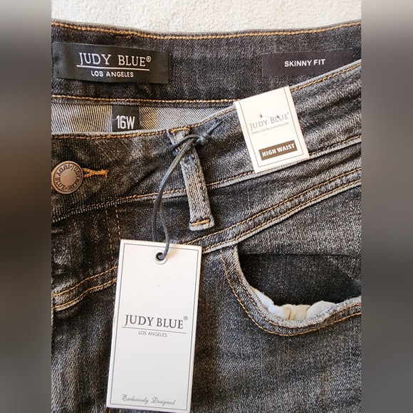 Judy Blue Denim - NWT Judy Blue jeans size 16w, skinny fit, high waisted, washed black in color